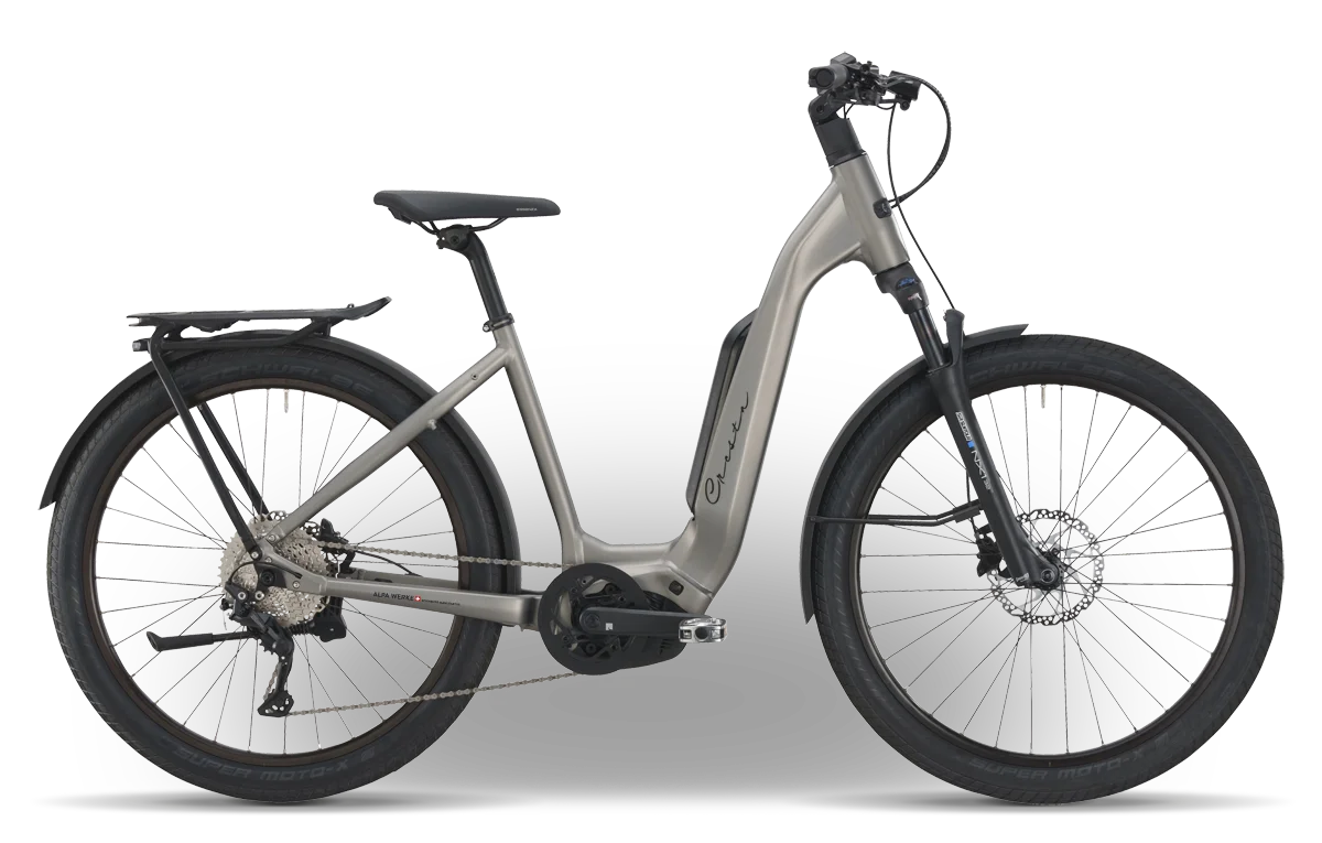 Das neue Cresta ePlaza SID E-Bike in metall matt perfekt für die Stadt.