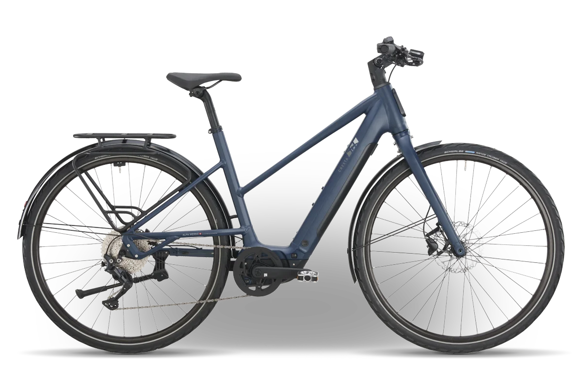 Das neue Cresta eStrada E-Bike in dark-blue matt perfekt für die Stadt.